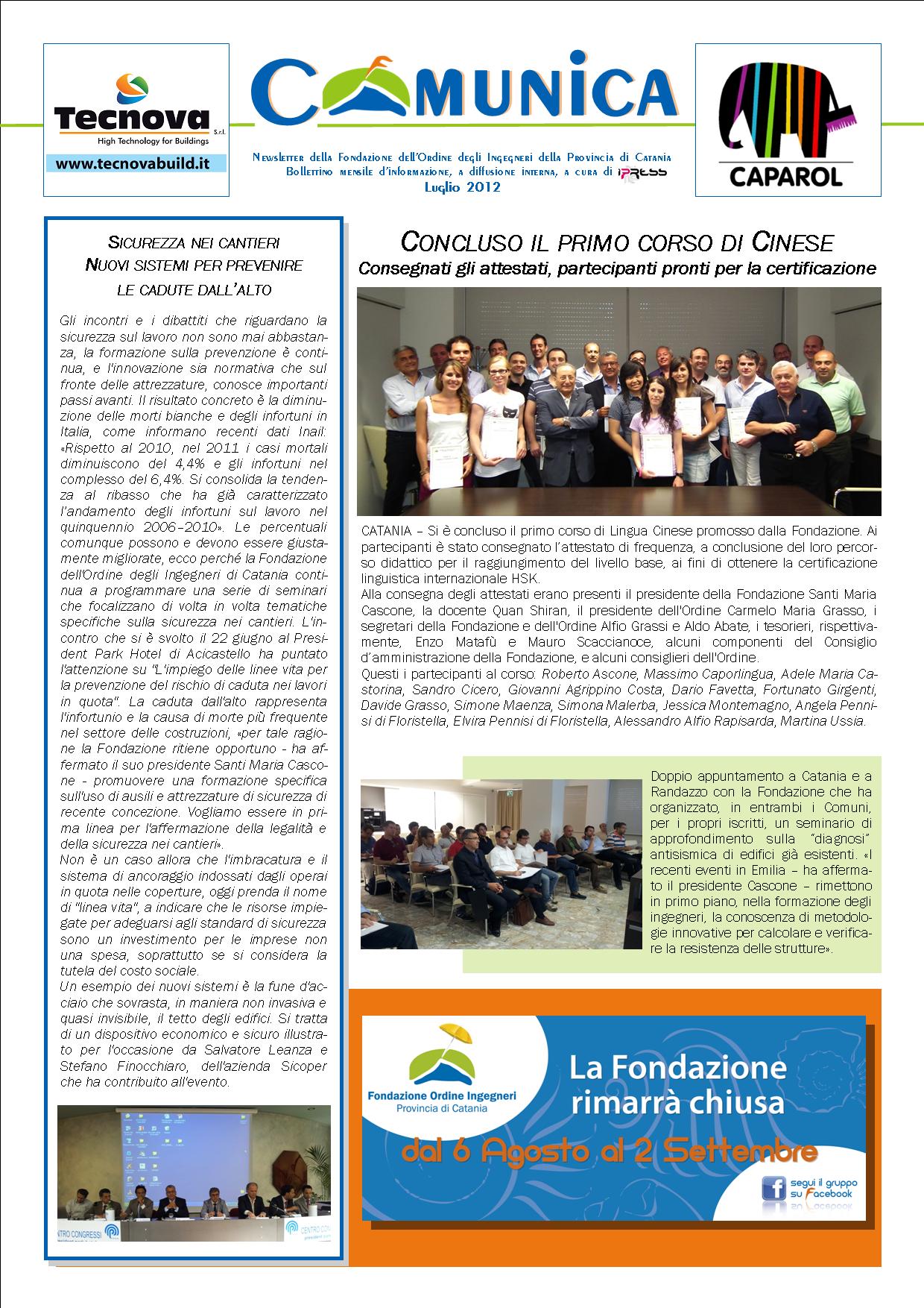 Newsletter luglio2012
