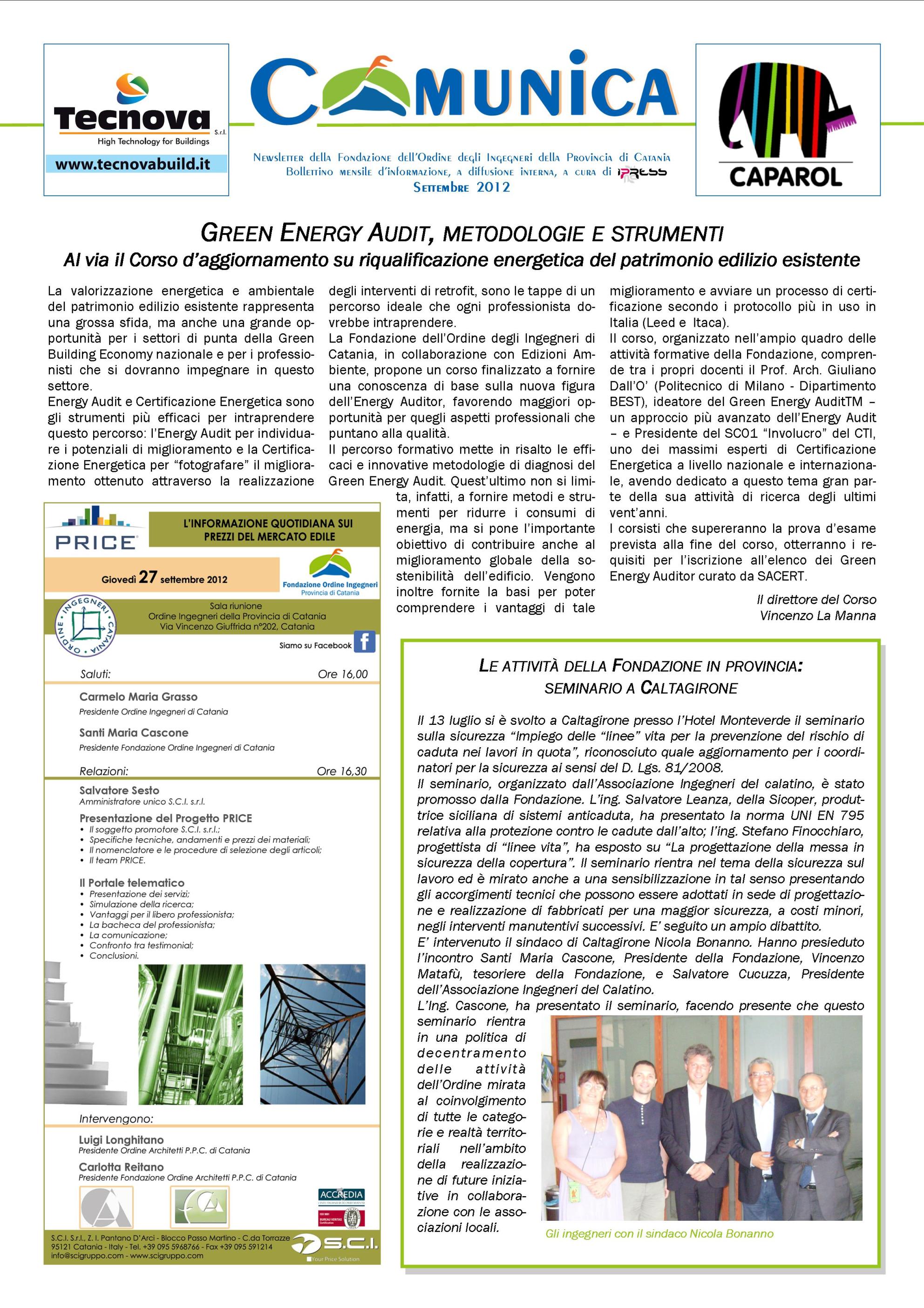 Newsletter settembre2012