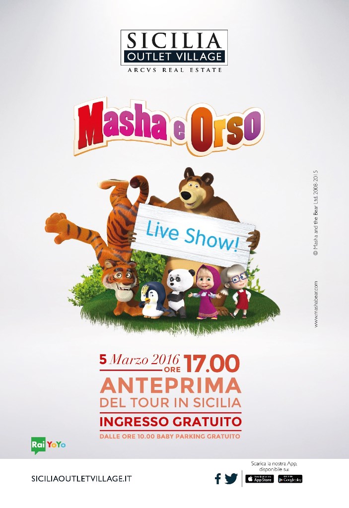 Cartolina Masha e Orso Live Show_fronte