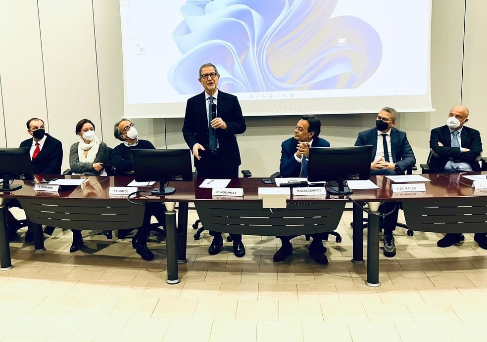 da sx Agatino Spoto, Eleonora Bonanno, Giovanni Lucifora, Nello Musumeci, Mauro Scaccianoce, Filippo Di Mauro, Antonino Cancelliere-min-min