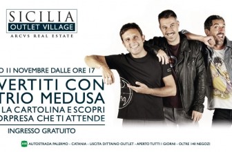 TRA LE GAG DEL TRIO MEDUSA, A SICILIA OUTLET VILLAGE  SI ACCENDE L’ALBERO DI NATALE PIÙ ALTO DELL’ISOLA